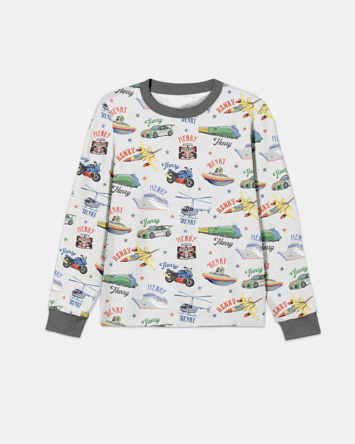 Fast Lane Custom Name Daddy & Me Matching Bamboo Men's Pajama Set