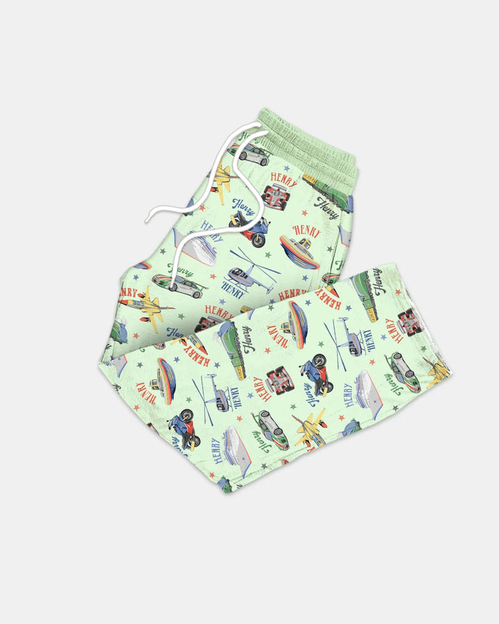 Fast Lane Custom Name Daddy & Me Matching Bamboo Men's Pajama Set
