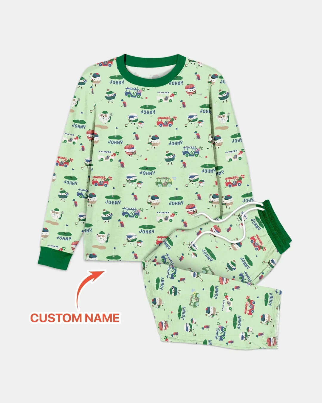 Cute Golf ball Bamboo Men's Pajama Set