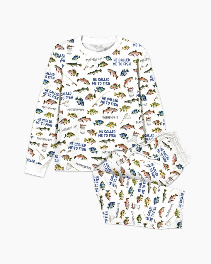 He Called Me To Fish Daddy & Me Matching Men's Pajama Set
