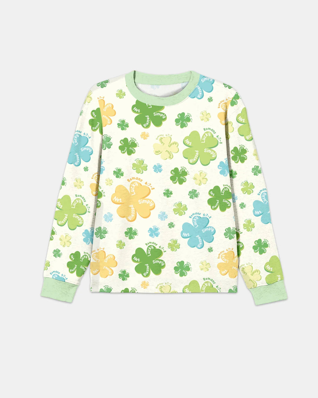 Shamrocks Print St. Patrick's Day Bamboo Men's Pajama Set