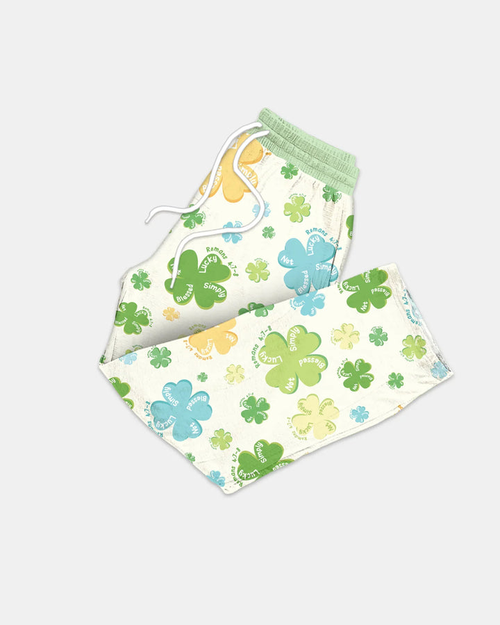 Shamrocks Print St. Patrick's Day Bamboo Men's Pajama Set