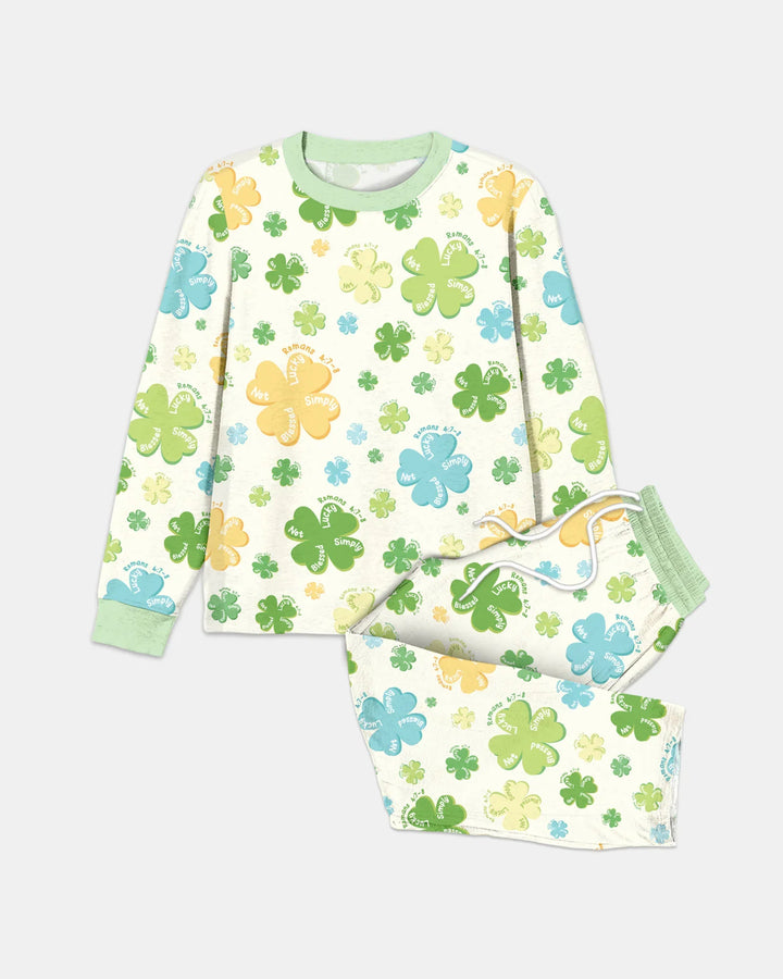 Shamrocks Print St. Patrick's Day Bamboo Men's Pajama Set