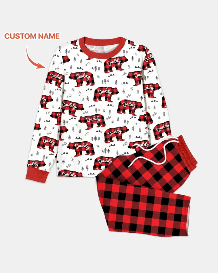 Custom Name Family Bear Matching Bamboo Men's Pajama Set
