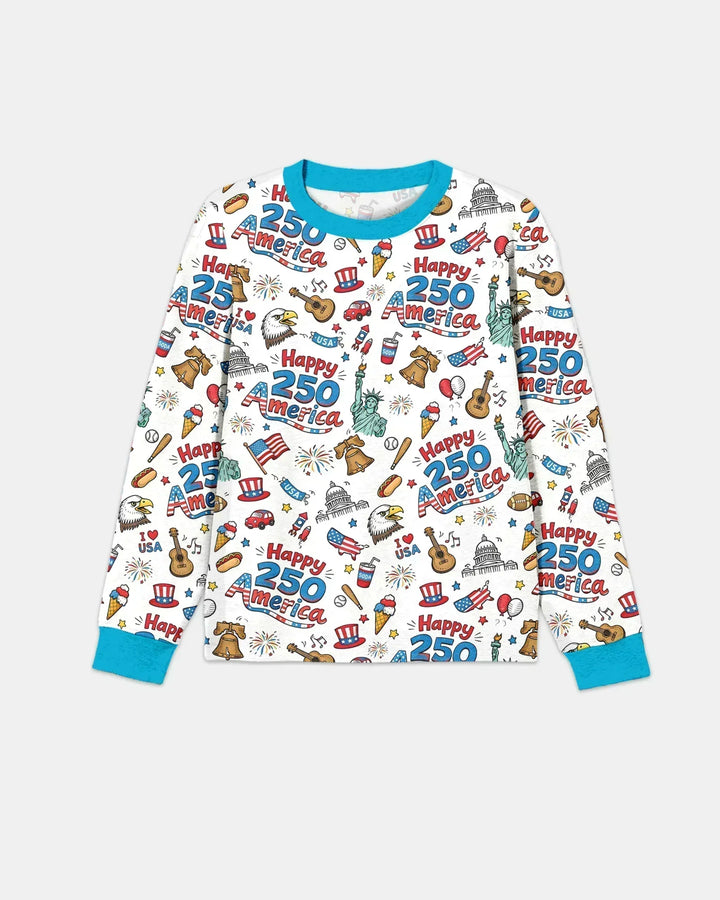 Happy 250 America I love USA Bamboo Men's Pajama Set