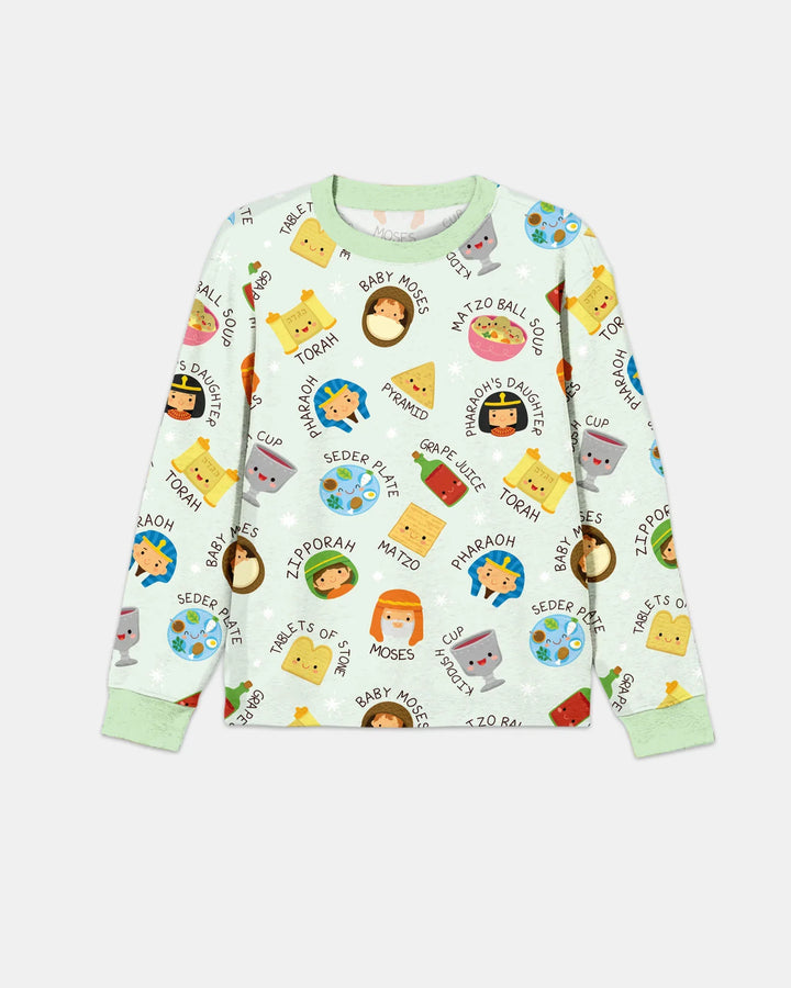 Cute Passover Characters Bamboo Men's Pajama Set