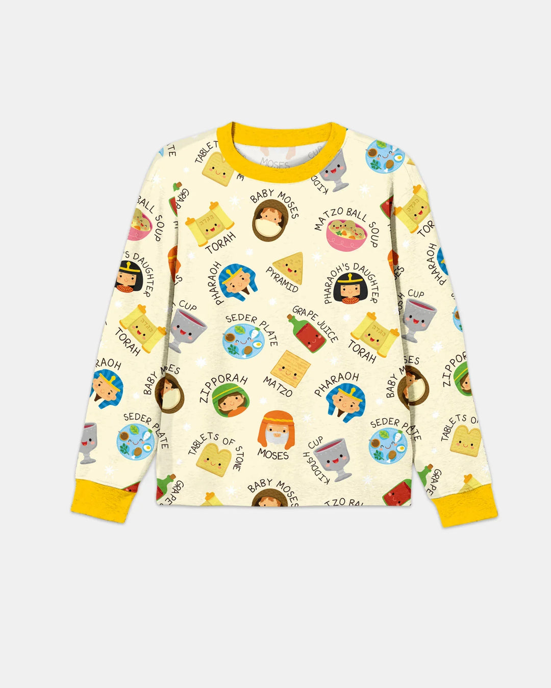 Cute Passover Characters Bamboo Men's Pajama Set