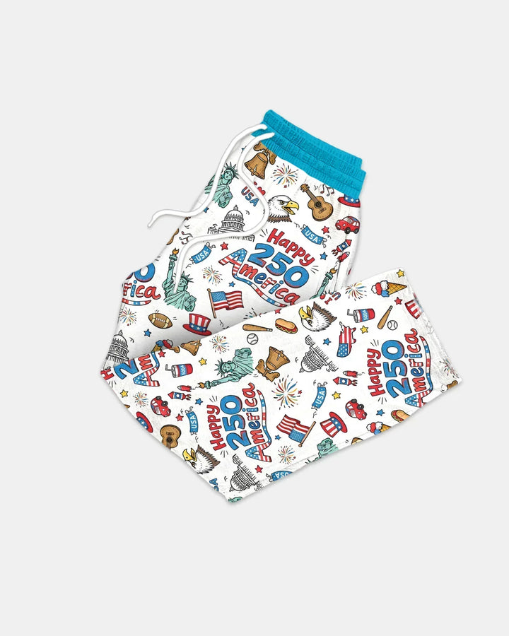 Happy 250 America I love USA Bamboo Men's Pajama Set