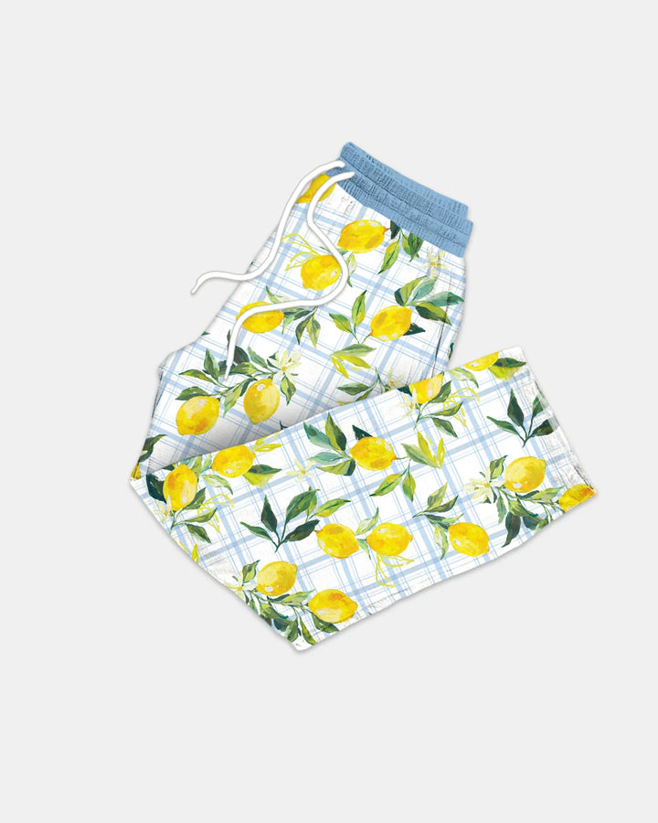 Mediterranean Lemons Family Matching Bamboo Men's Pajama Set