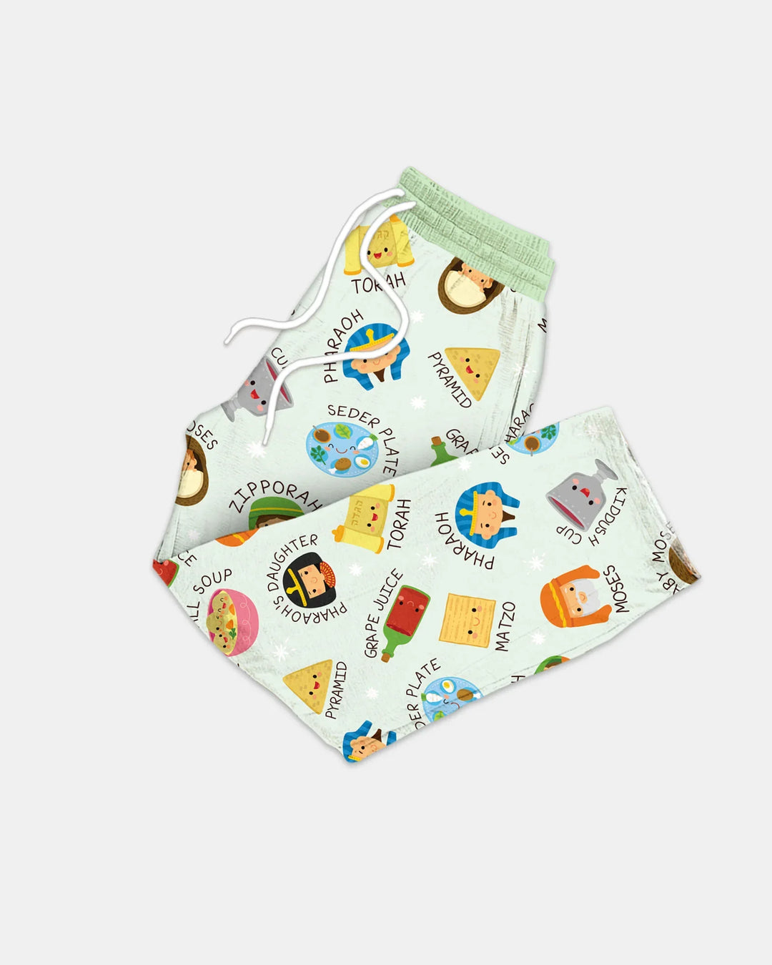 Cute Passover Characters Bamboo Men's Pajama Set