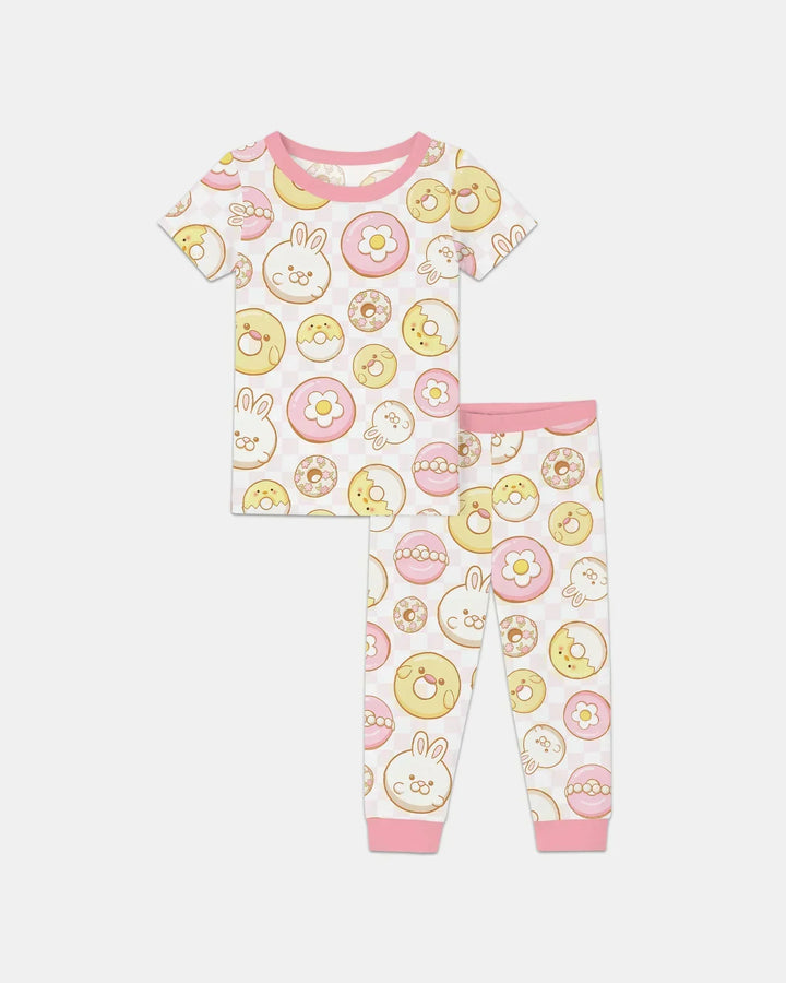 Easter Donuts Bamboo Two Piece Short Sleeve Pajama Set