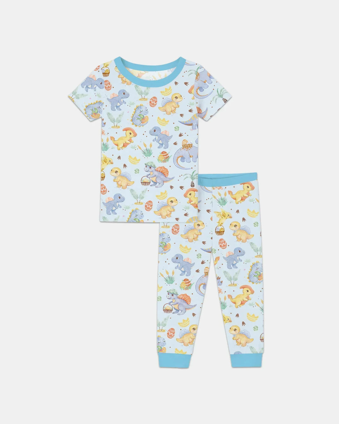 Dino Easter Bamboo Two Piece Short Sleeve Pajama Set