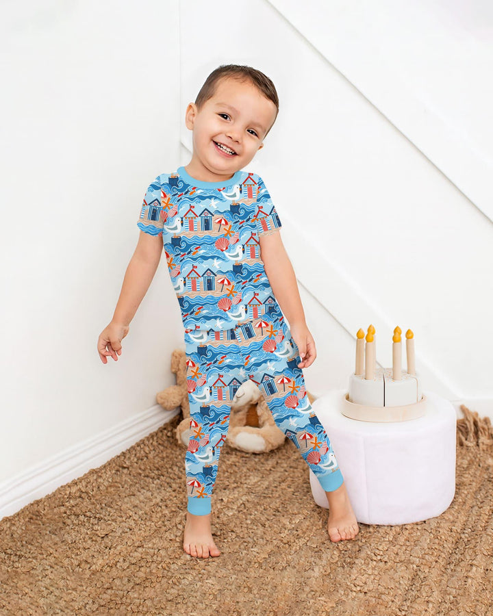 Little Beach Day Bamboo Two Piece Short Sleeve Pajama Set