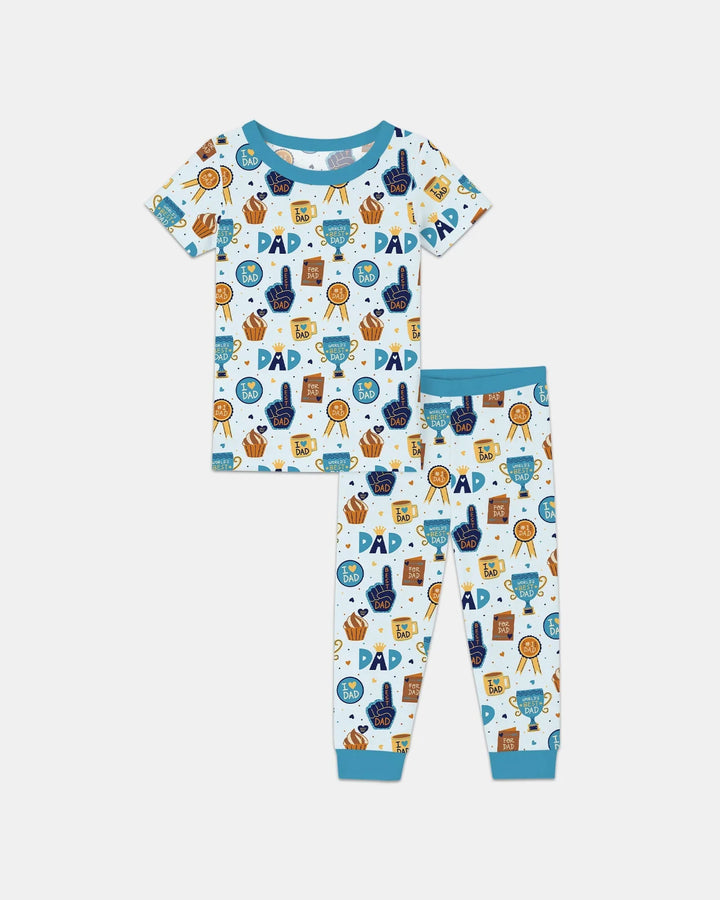World's Best Dad Bamboo Two Piece Short Sleeve Pajama Set
