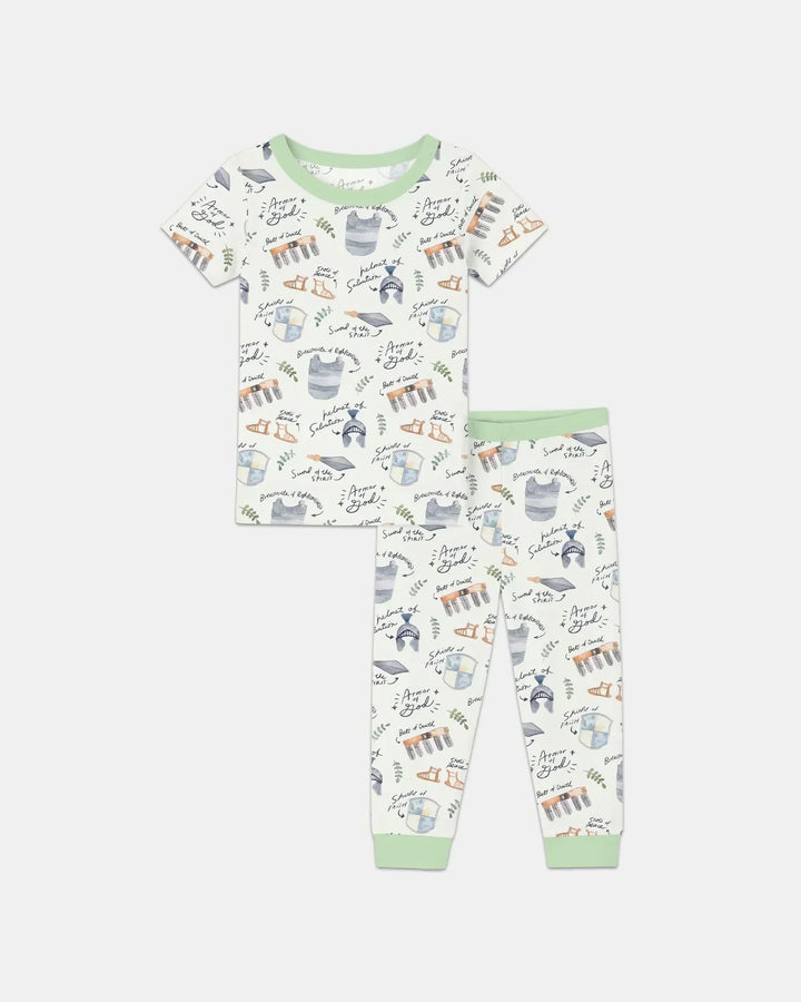 Ephesians 6:10-18 Armor of God Bamboo Two Piece Short Sleeve Pajama Set