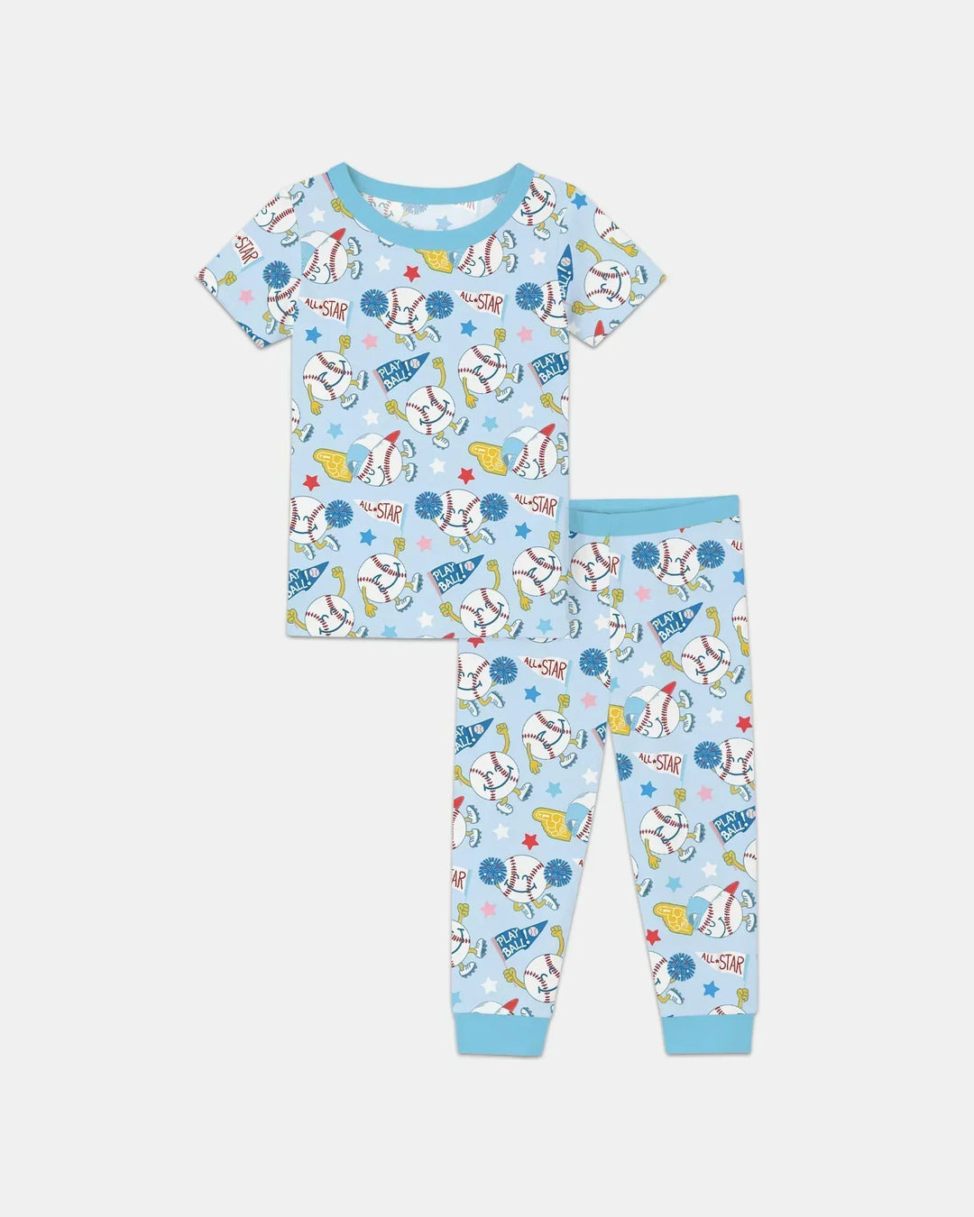 Baseball Crew Bamboo Two Piece Short Sleeve Pajama Set