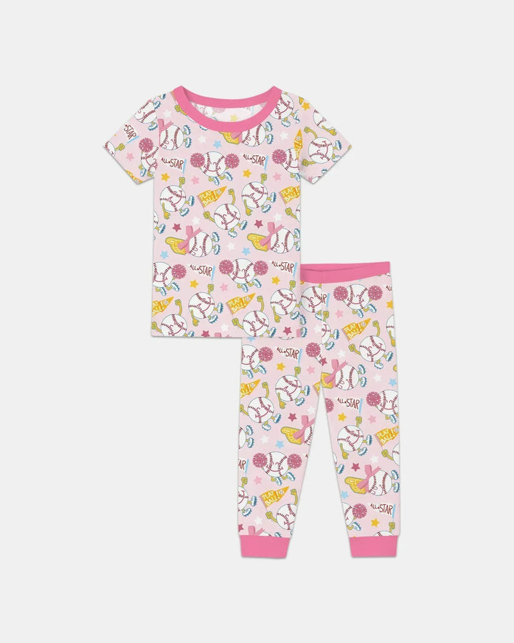 Baseball Crew Bamboo Two Piece Short Sleeve Pajama Set