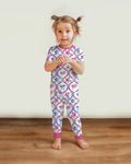 Americana Bloom Two Piece Short Sleeve Pajama Set
