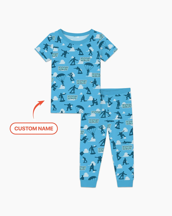 Army Men Memorial Day Bamboo Two Piece Short Sleeve Pajama Set