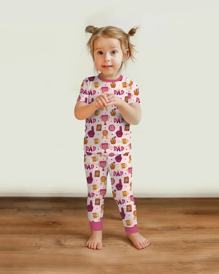 World's Best Dad Bamboo Two Piece Short Sleeve Pajama Set