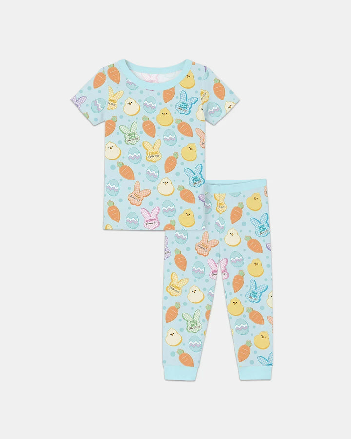 Easter Christian Bunny Bamboo Two Piece Short Sleeve Pajama Set