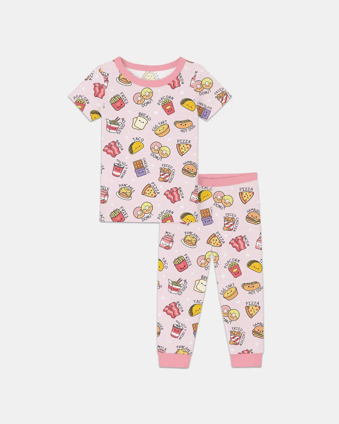 Kawaii Yummy Food Bamboo Two Piece Short Sleeve Pajama Set