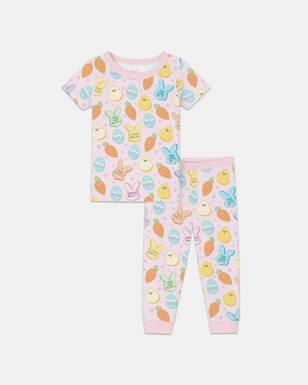 Easter Christian Bunny Bamboo Two Piece Short Sleeve Pajama Set