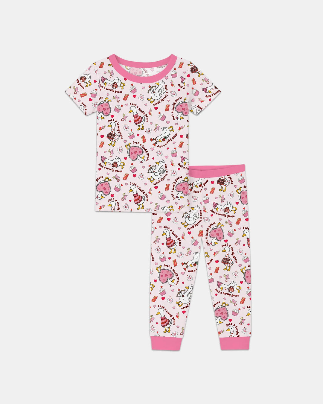 Valentine Silly Goose Bamboo Two Piece Short Sleeve Pajama Set