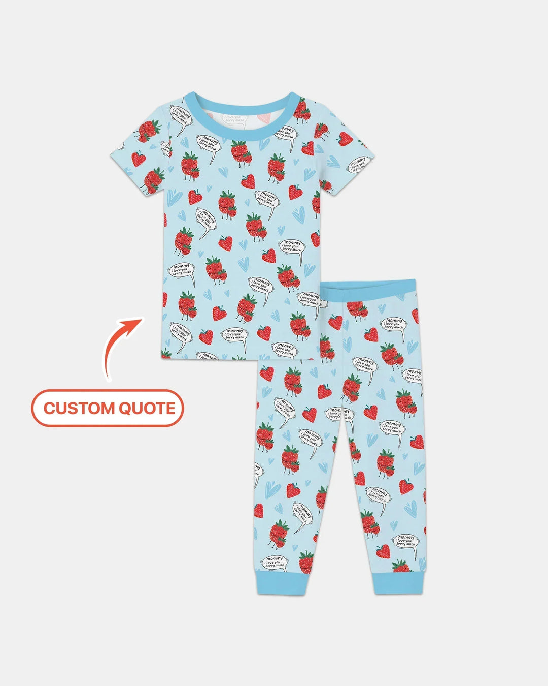 I love you berry much Bamboo Two Piece Short Sleeve Pajama Set