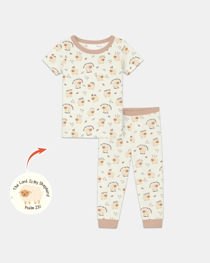 The Lord Is My Shepherd Baby Bamboo Two Piece Short Sleeve Pajama Set