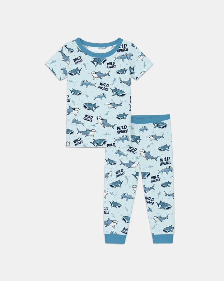 Wide Awake Matching Daddy & Me Bamboo Two Piece Short Sleeve Pajama Set