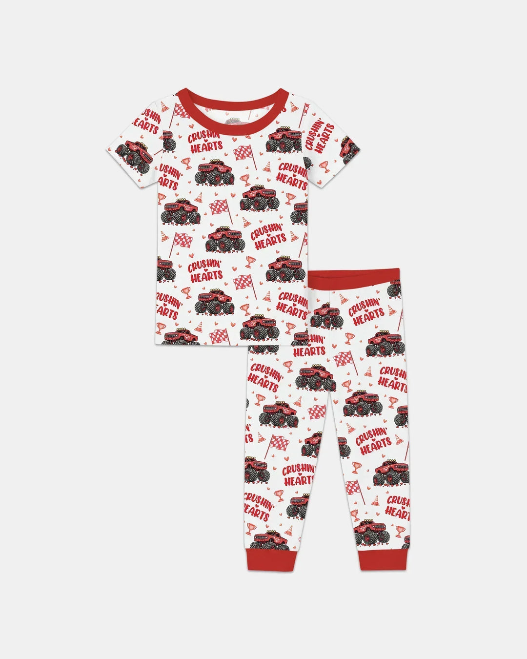 Crushin Hearts Bamboo Two Piece Short Sleeve Pajama Set