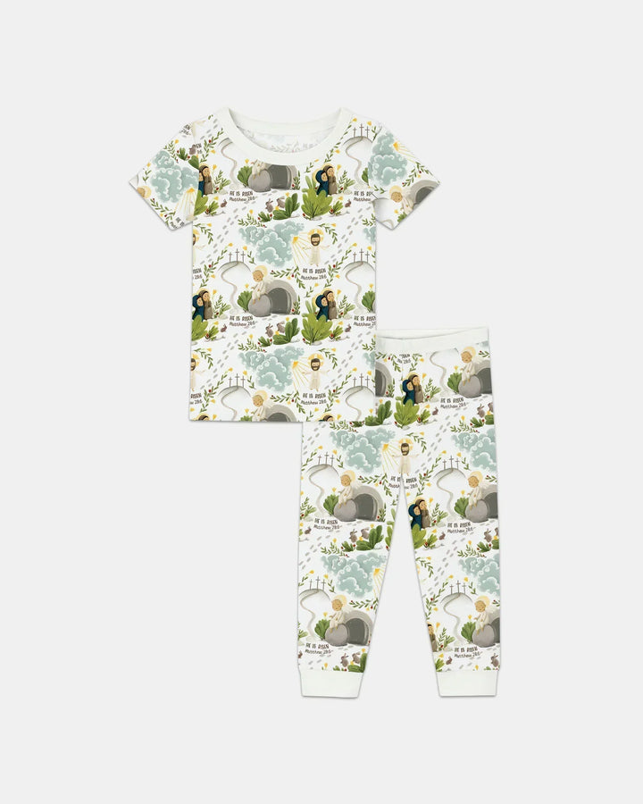 He Is Risen Bamboo Two Piece Short Sleeve Pajama Set