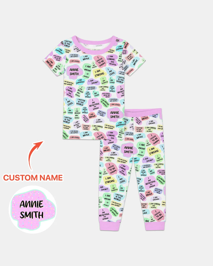 Mom & Baby Daily Affirmation Bamboo Two Piece Short Sleeve Pajama Set