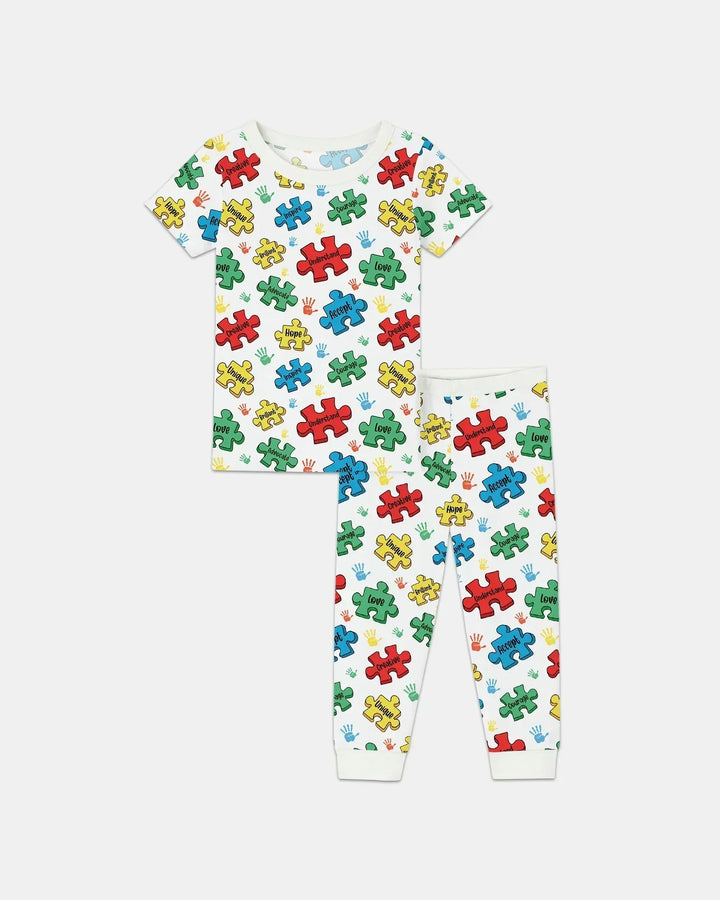 Puzzle You Are Bamboo Two Piece Short Sleeve Pajama Set