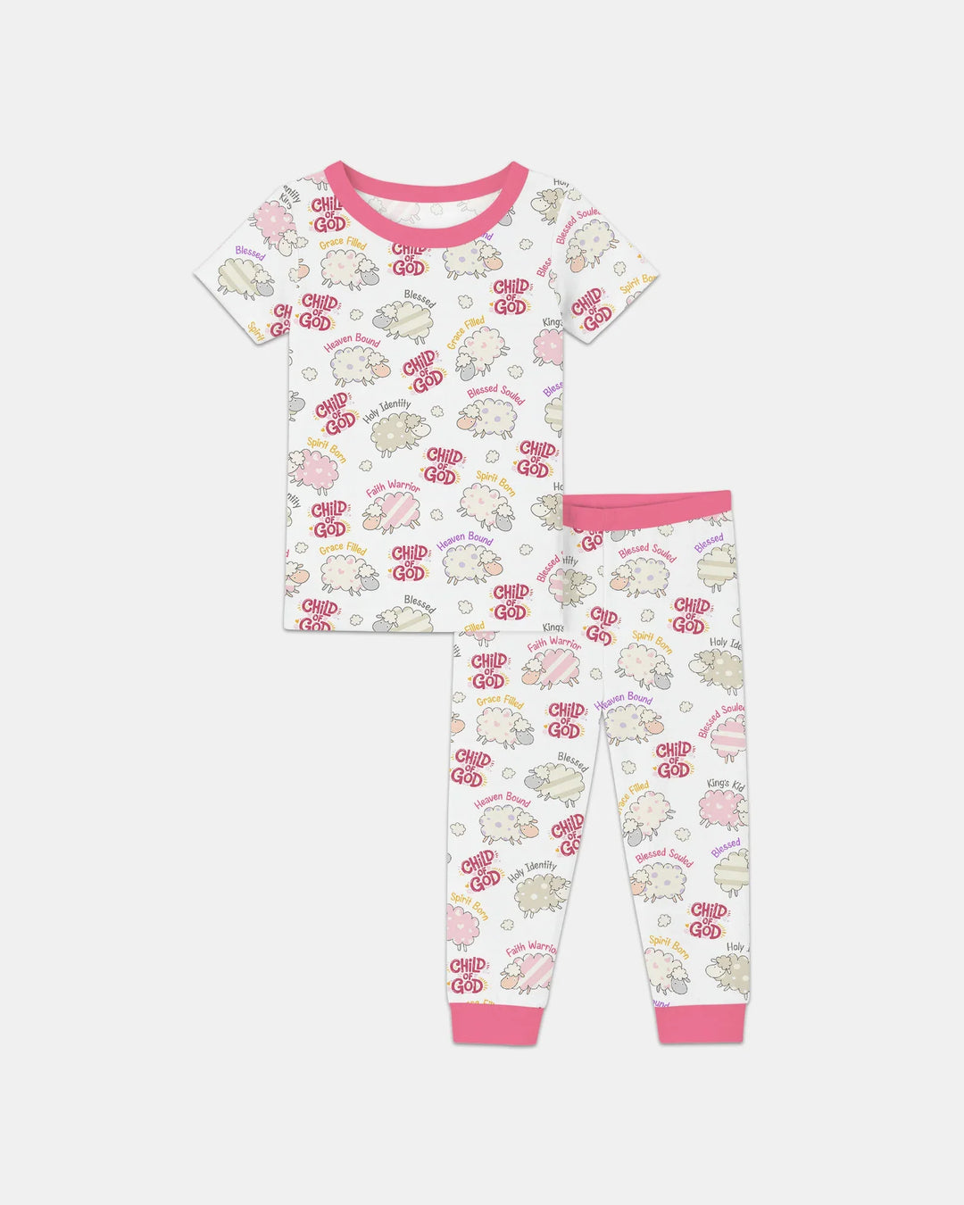 A Child Of God Girl Bamboo Two Piece Short Sleeve Pajama Set