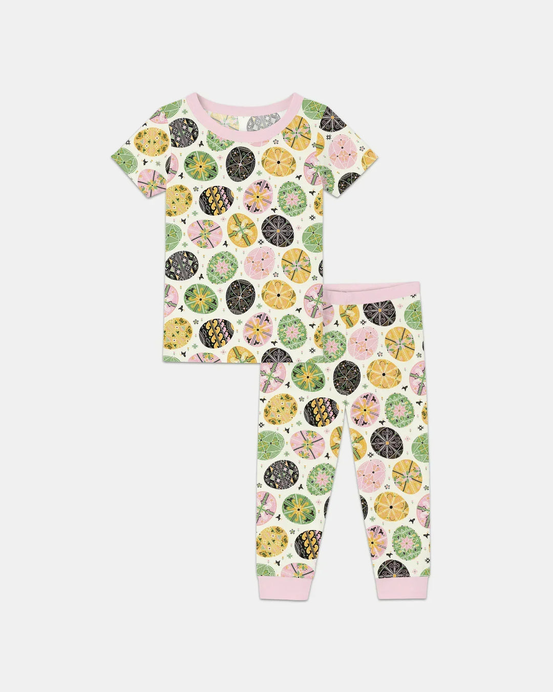 Pysanky Eggs Family Matching Bamboo Two Piece Short Sleeve Pajama Set