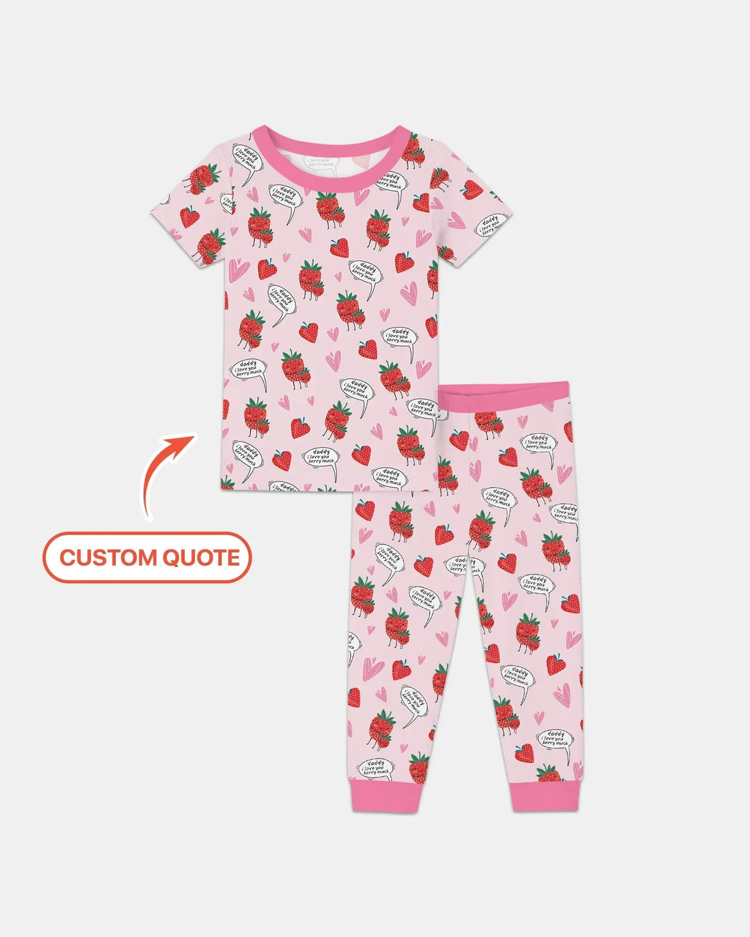 I love you berry much Bamboo Two Piece Short Sleeve Pajama Set