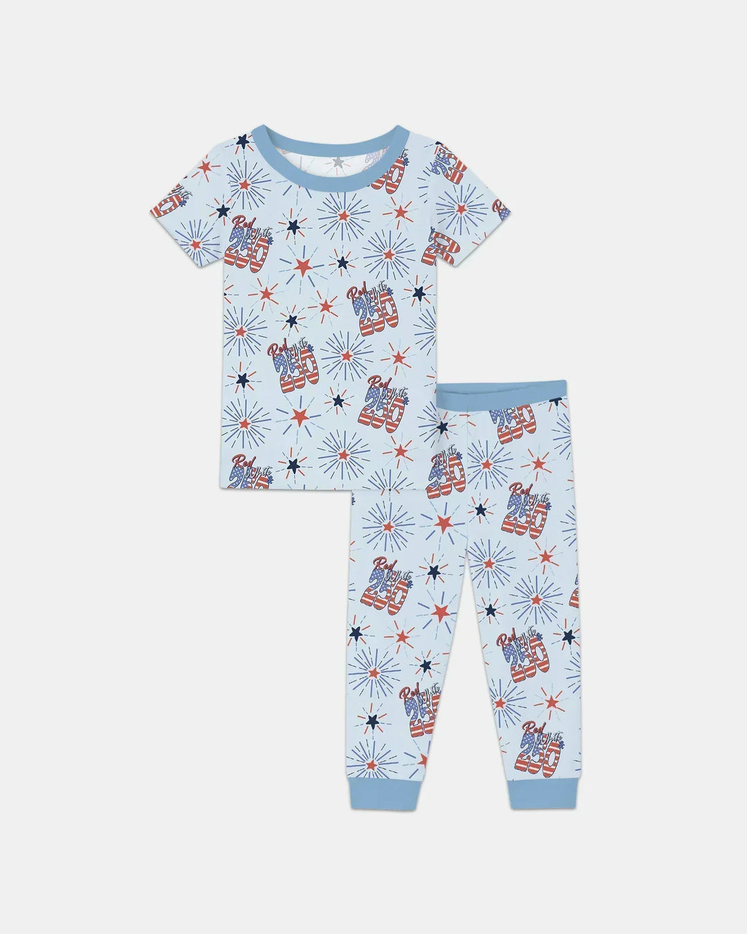 Red White and 250th Anniversary Bamboo Two Piece Short Sleeve Pajama Set