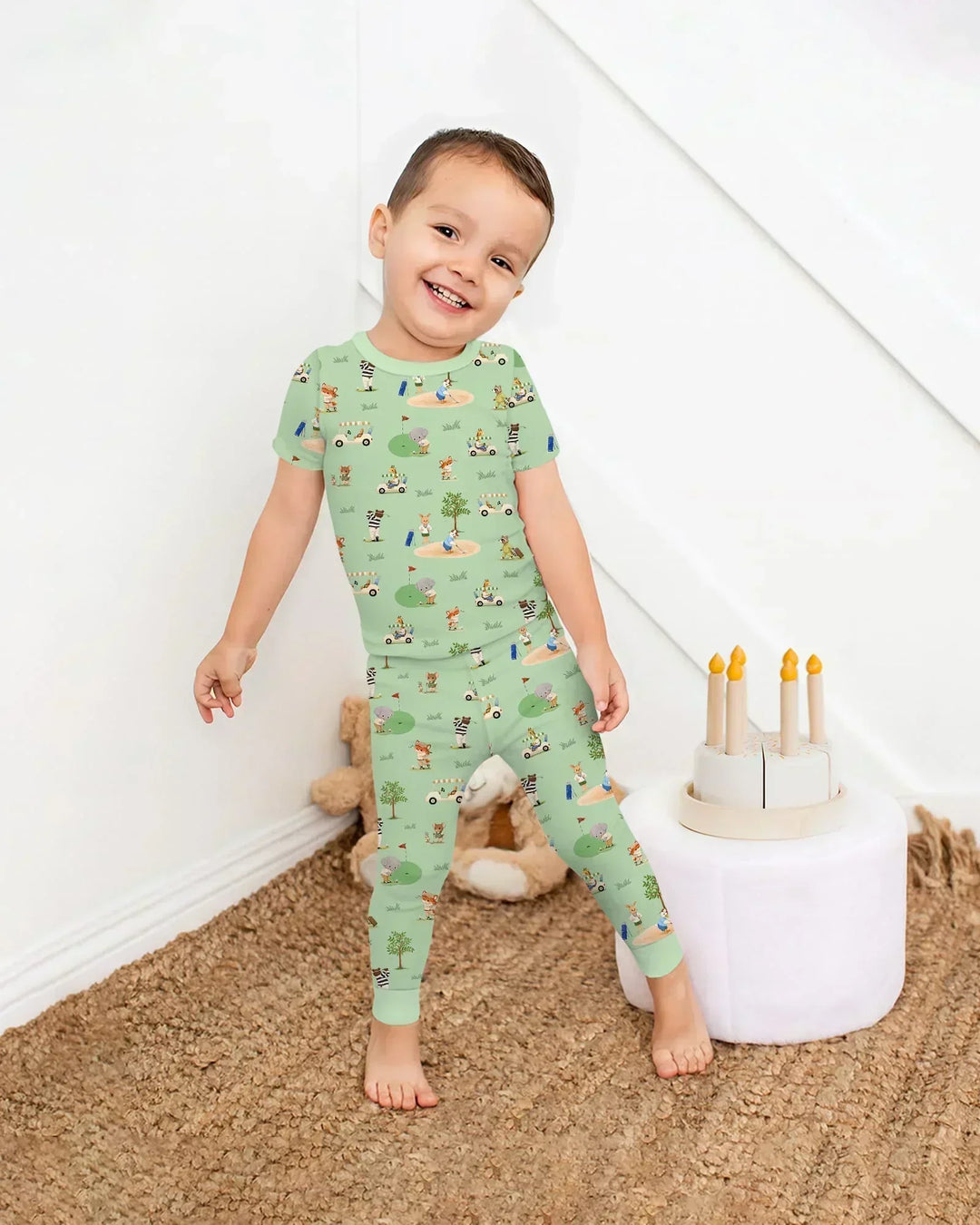 Let's Golf Bamboo Two Piece Short Sleeve Pajama Set