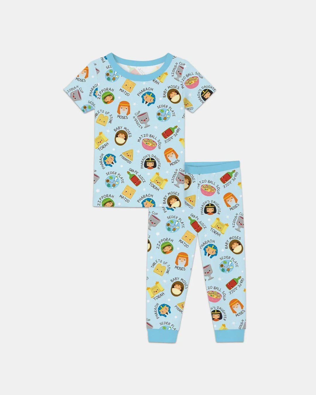 Cute Passover CharactersBamboo Two Piece Short Sleeve Pajama Set