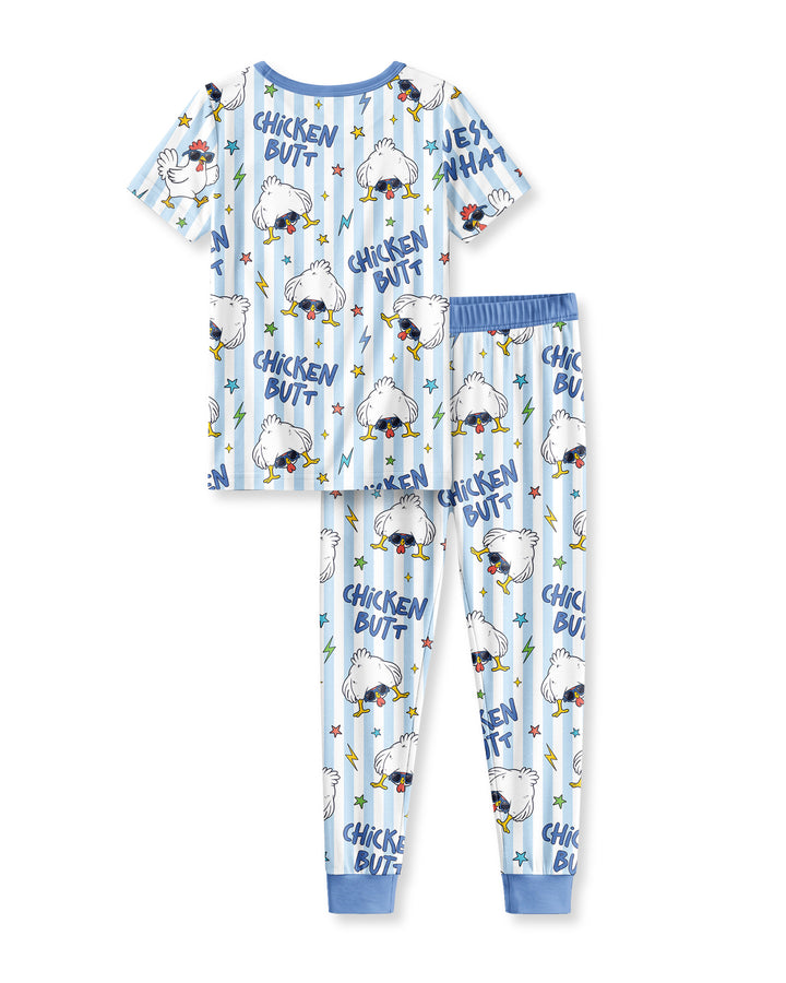 Guess What? Chicken Butt! Bamboo Two Piece Short Sleeve Pajama Set