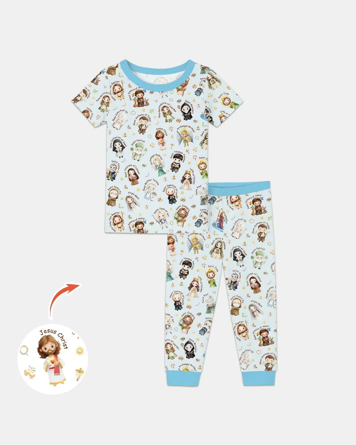 Little Saints Bamboo Two Piece Short Sleeve Pajama Set