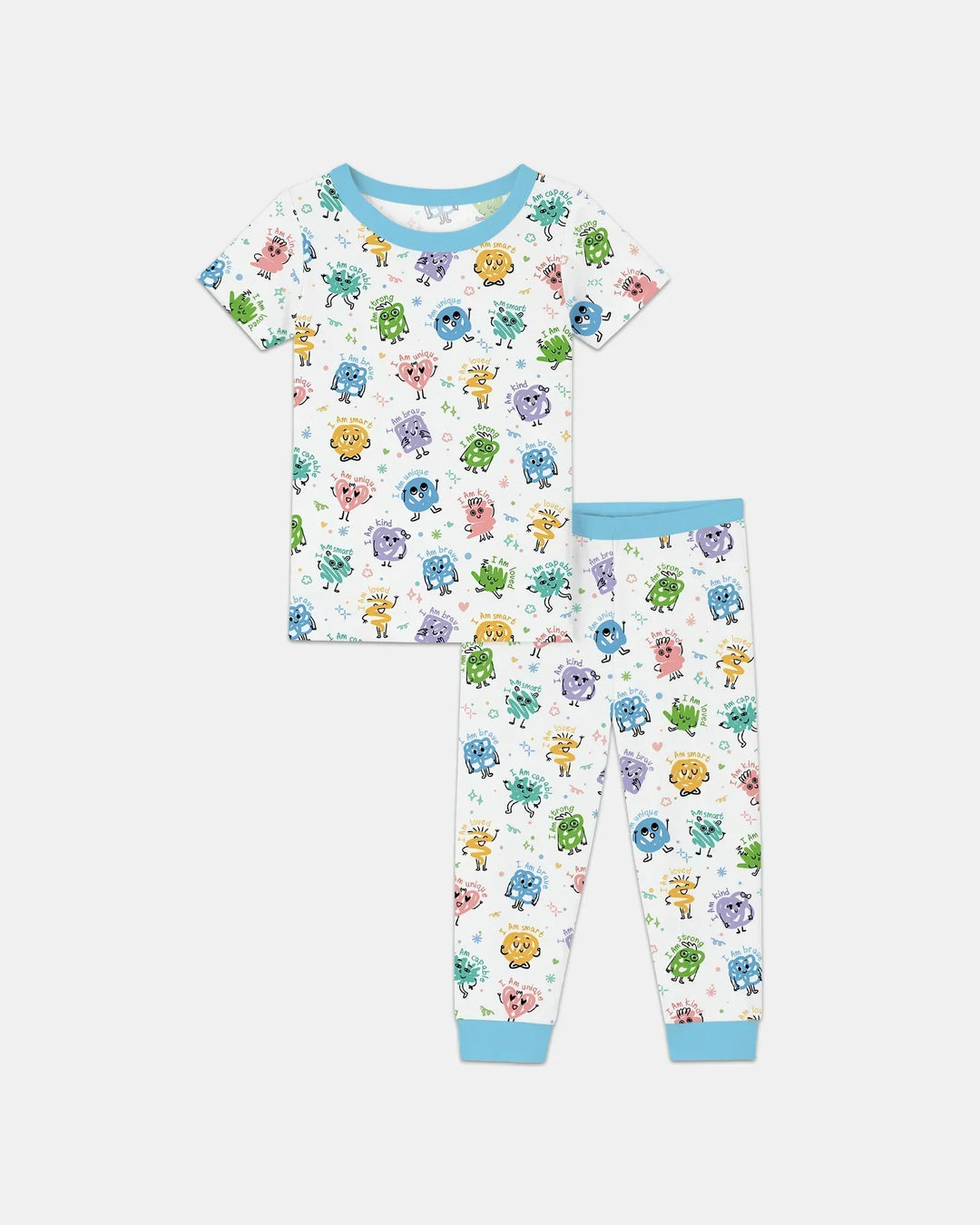 Positive Affirmations Bamboo Two Piece Short Sleeve Pajama Set