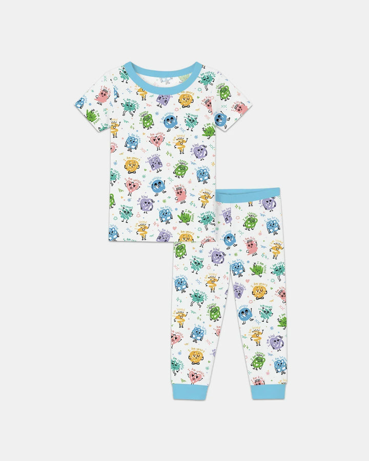 Positive Affirmations Bamboo Two Piece Short Sleeve Pajama Set