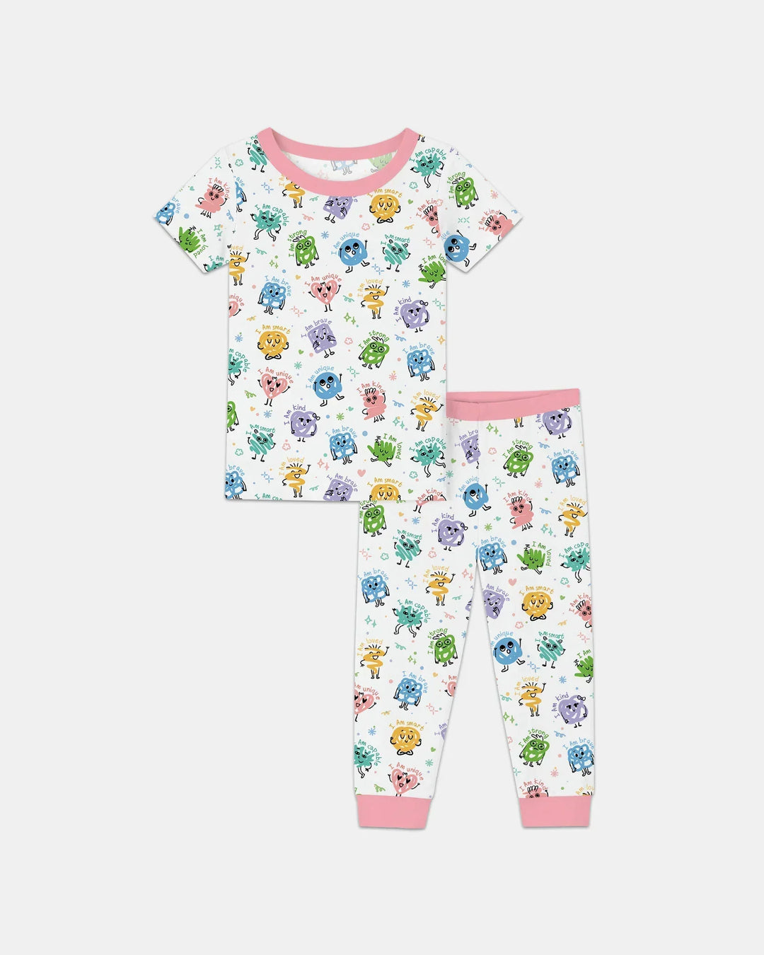 Positive Affirmations Bamboo Two Piece Short Sleeve Pajama Set
