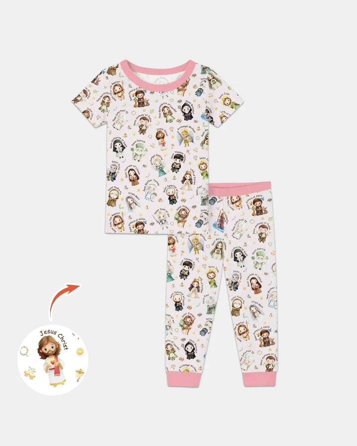 Little Saints Bamboo Two Piece Short Sleeve Pajama Set