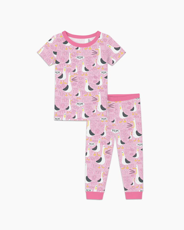 Funny Seagull MOM Two Piece Short Sleeve Pajama Set