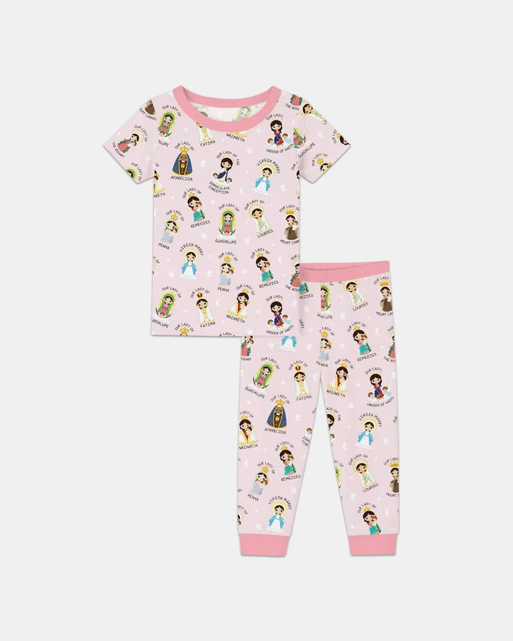 Little Marian Blessings Bamboo Two Piece Short Sleeve Pajama Set