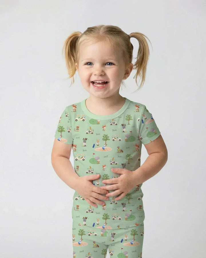 Let's Golf Bamboo Two Piece Short Sleeve Pajama Set